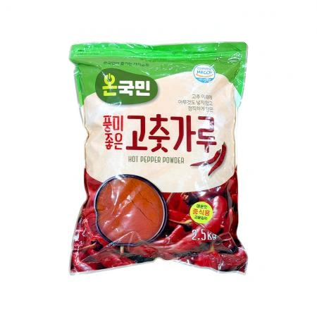 온국민 장용 매운맛 고춧가루 고운입자 중국산 2.5kg