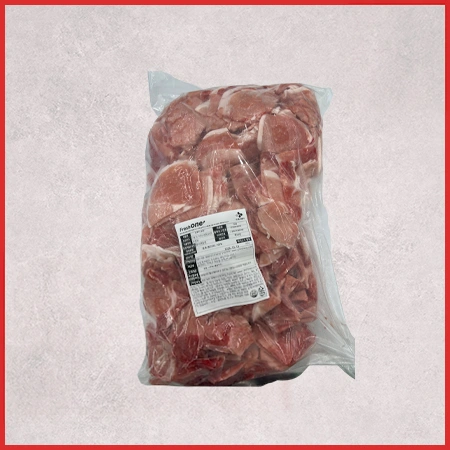 ♥kg당 6,322원♥ 프레시원 국내산 돈뒷다리살(제육용 냉동 후지 3mm 6~9등분 5kg/EA) 제육 두루치기