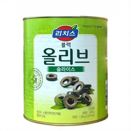 리치스 블랙올리브 슬라이스 큰캔 3kg 올리브슬라이스