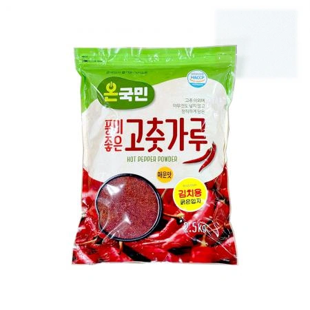 온국민 김치용 매운맛 고춧가루 굵은입자 중국산 2.5kg