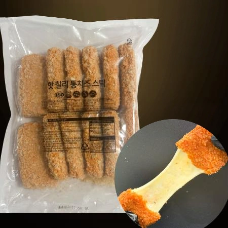 [10개/무료배송] 미국식 핫칠리통치즈스틱 1.2kg (100g 12조각) 냉동 모짜렐라치즈스틱