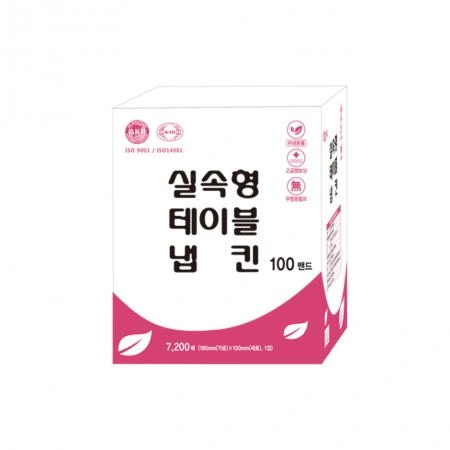 국내원단 국내생산 실속형 테이블냅킨 100밴드(7200매)