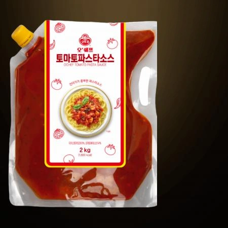[6개/무료배송] 오쉐프 토마토파스타소스 스파우트팩 2kg 토마토스파게티소스