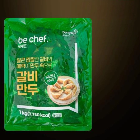 [D-2/무료배송] [7개] 비셰프 동원 갈비만두 약40개 1kg 냉동 갈비맛만두