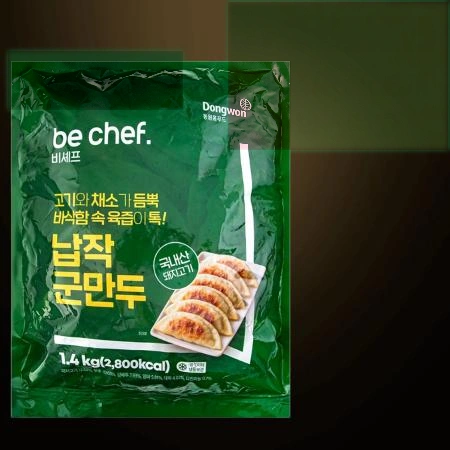 [D-2/무료배송] [6개] 비셰프 동원 납작군만두 약 만두 50개 1.4kg 냉동