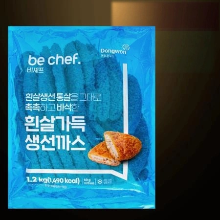[D-2/무료배송] [5개] 비셰프 동원 흰살생선까스 생선가스 1.2kg 냉동 (60g 20조각)