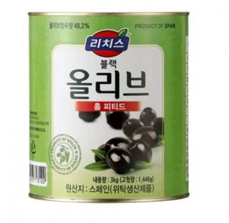 리치스 블랙올리브 [홀] 피티드 큰캔, 3kg