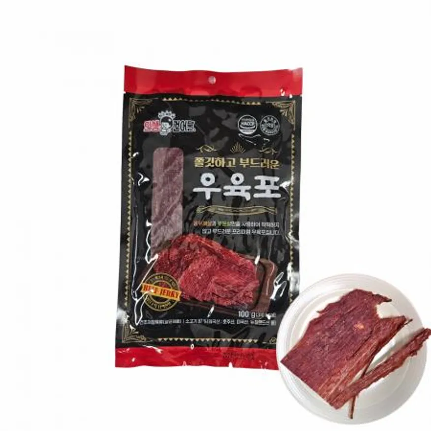 인생건어물 형기네 우육포100g 1봉 소고기 육포 혼술안주 업소용 도매 간식 이미지