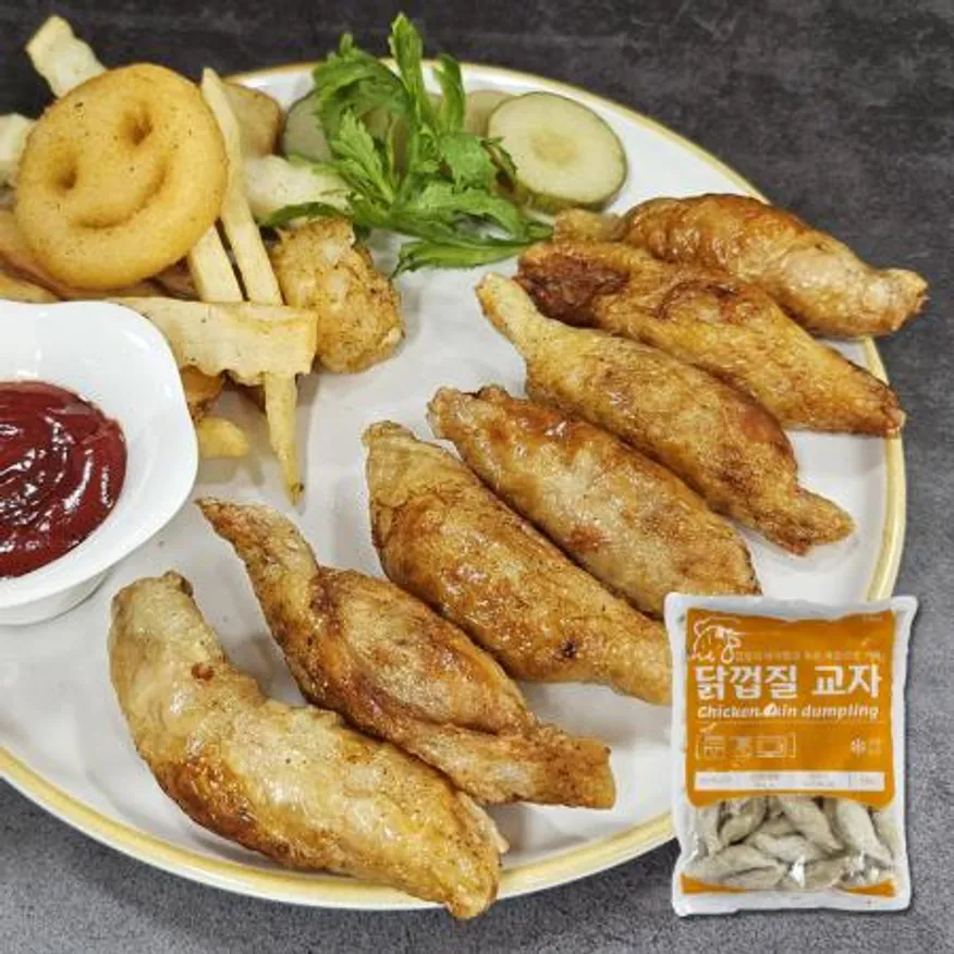 닭껍질교자 1kg 튀김 만두 10봉 이미지
