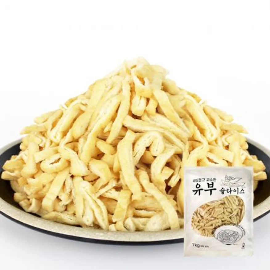 유부 슬라이스 1kg 우동 고명 두부튀김 도매 업소용 이미지