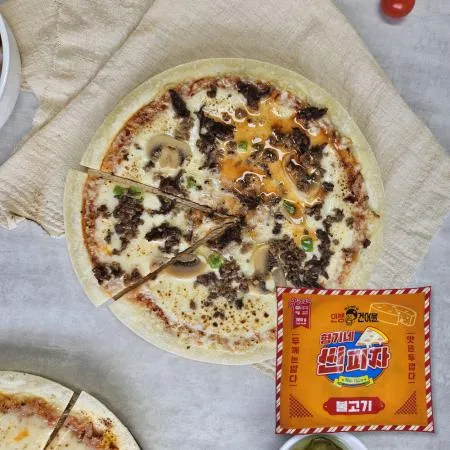 [형기네] 불고기 씬 크러스트피자 380g 10봉 도매 업소용 안주 간식
