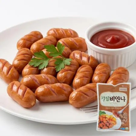 소시지 대상 칼집 비엔나 1KG 햄 소세지 도매 식자재 간식