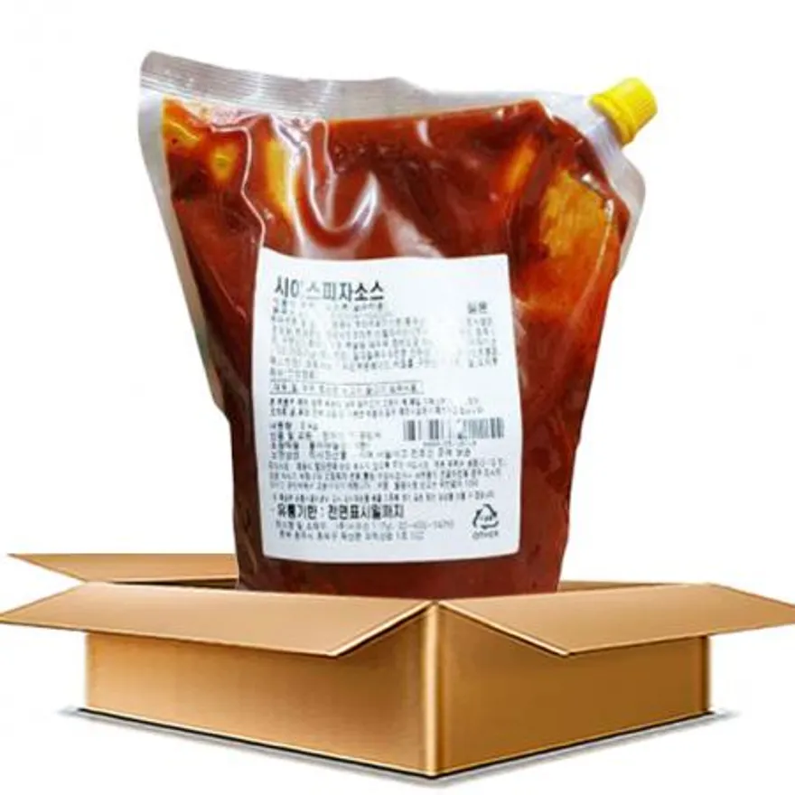 시아스 맛있는 피자소스 박스 (2kg x 6개) 마르게리타 하와이안 콤비네이션 치즈 불고기 이미지