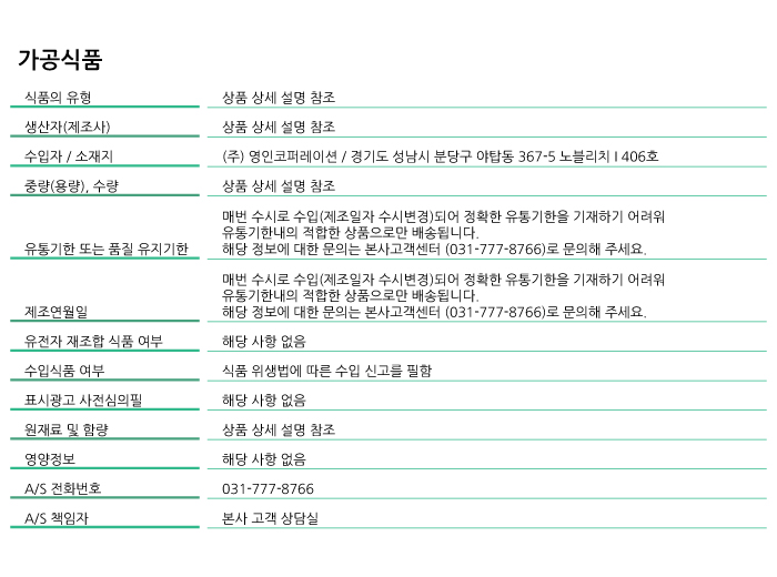 상품정보제공고시