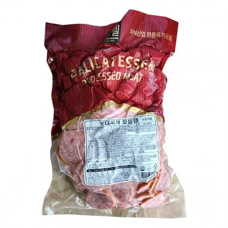 오뗄 부대찌개 모듬햄 1kg 슬라이스 소시지 햄사리 무료 아이스포장 이미지