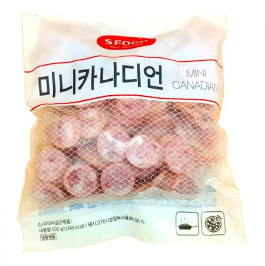 에쓰푸드 미니 카나디언 500g 신선 돼지고기 원료 피자 한식 토핑 햄 이미지