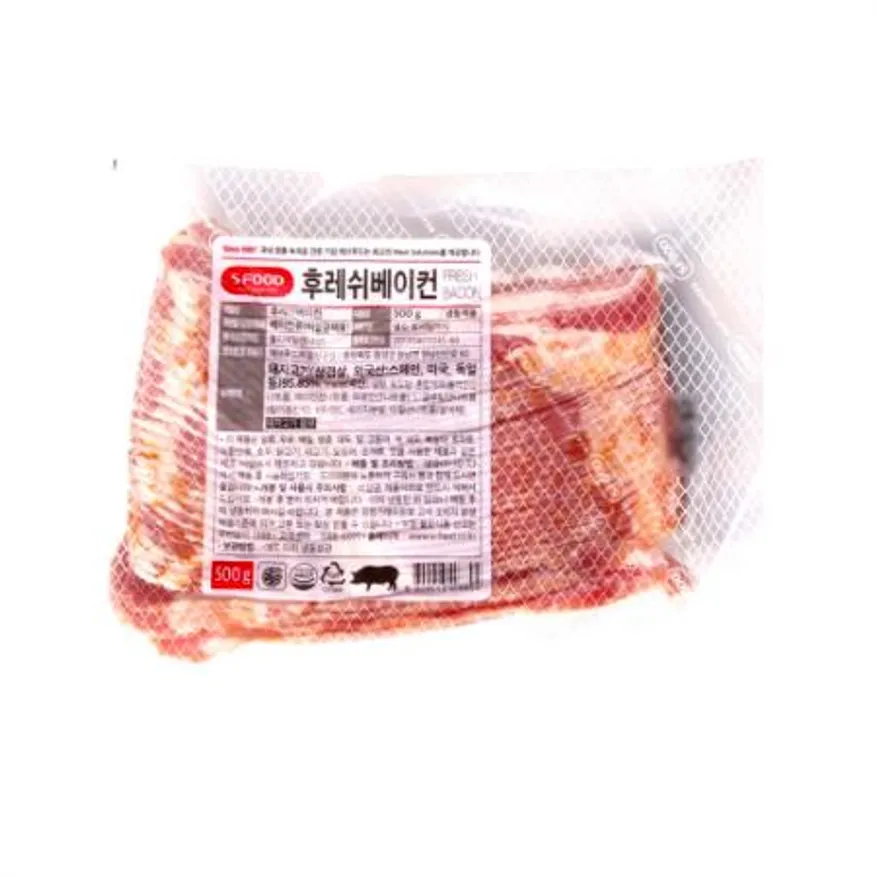 에쓰푸드 후레쉬 7mm 슬라이스 베이컨 500g 천일염 숙성 훈연 피자 파스타 햄버거 이미지