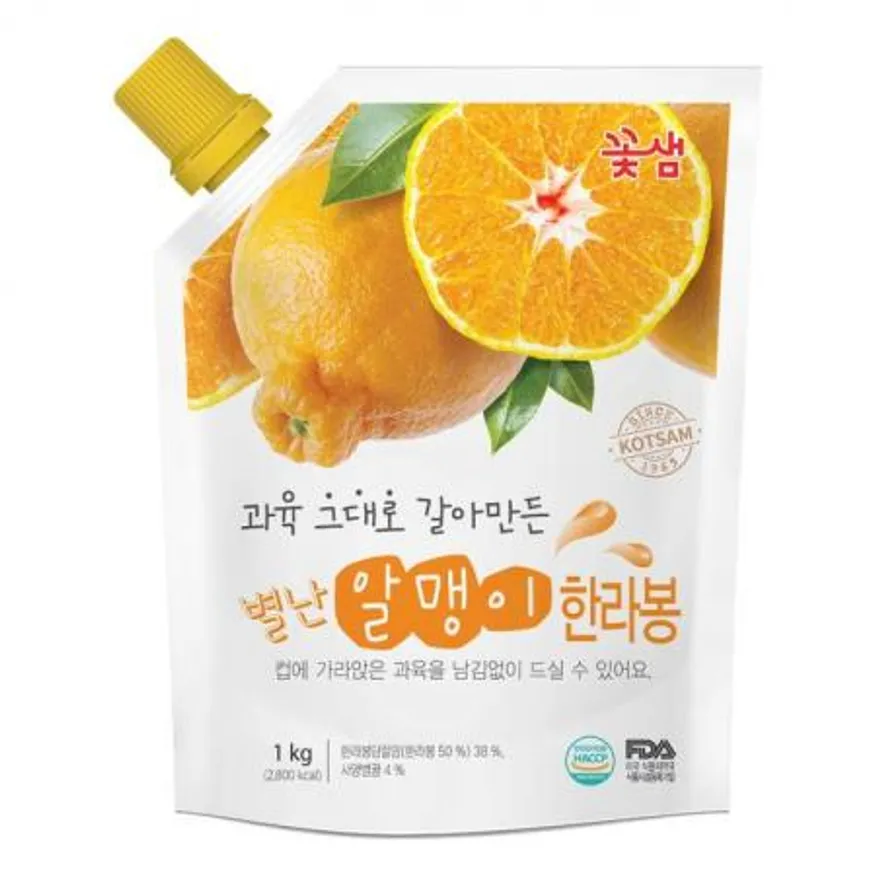 꽃샘 별난알맹이 한라봉 1kg 카페 스무디 주스 에이드 드레싱 액상차 향긋 달콤 신선 과육 씹히는 맛 일품 이미지