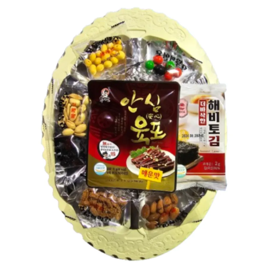접시안주 A형 8종(소고기육포) 노래방 주점 모듬안주 건어물 마른안주 이미지