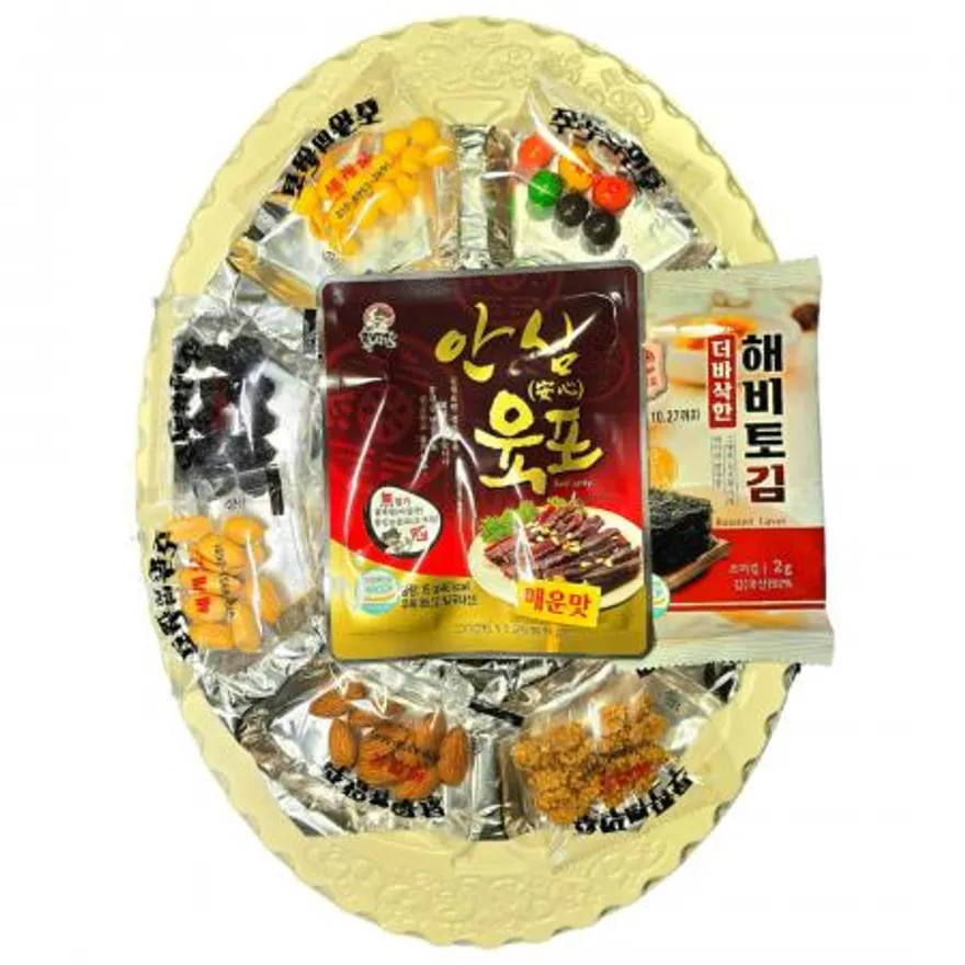 접시안주 A형 8종(소고기육포) 노래방 주점 모듬안주 건어물 마른안주 이미지