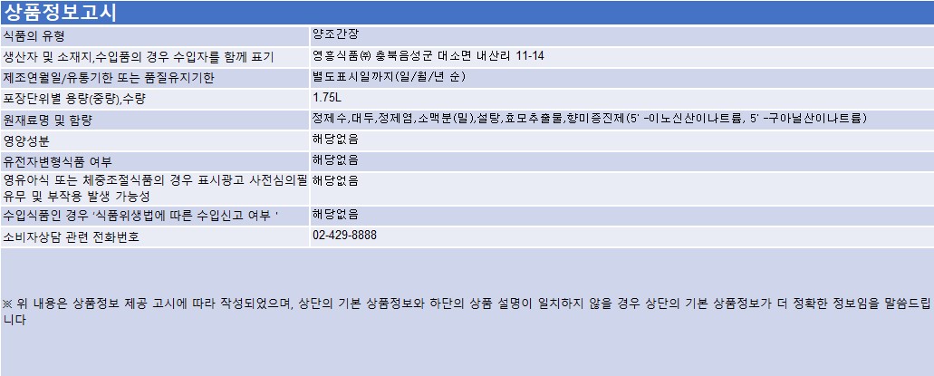 상품정보제공고시
