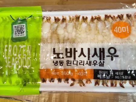노바시새우(튀김용,냉동,박스당6kg)300g(팩당40미) 