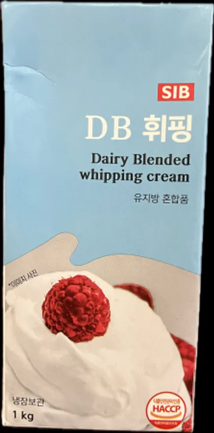 선인 DB 휘핑크림 유제품 혼합품 냉장 1kg 파격할인상품 유통기한 2026년 2월 8일까지 아이스팩 1개 무료제공 이미지