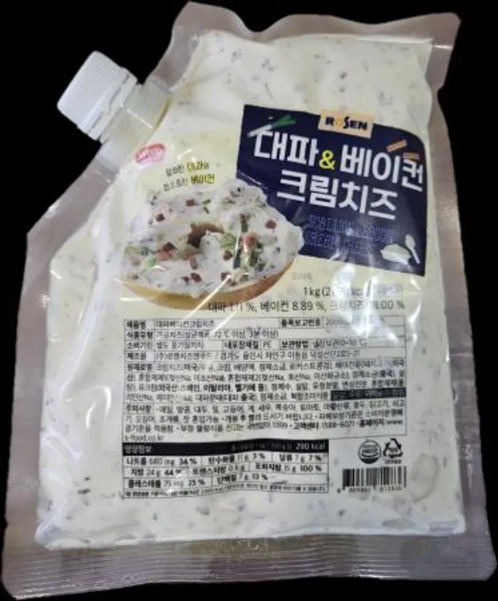 에쓰푸드 로젠치즈 대파베이컨 크림치즈 1kg 이미지