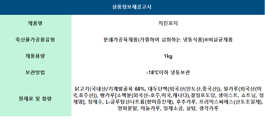 상품정보제공고시