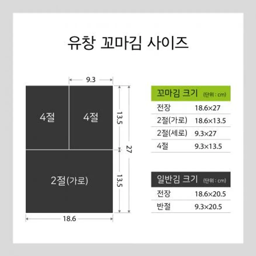 유창 꼬마 김밥김 (2절) 200매x5봉 이미지