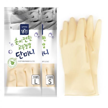 명진 단미니 고무장갑 1봉10입 대 미색