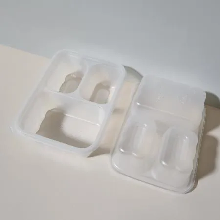 일회용 미니사각 죽용기 2칸 300ml 1000개세트  이미지