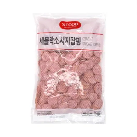 에쓰푸드 세블락 소시지탑핑 1kg 슬라이스 냉동 피자토핑 이미지