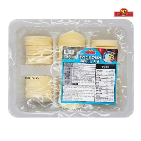 조흥 코다노 후레쉬 모짜렐라 슬라이스 1kg (65파이) 냉동 이미지