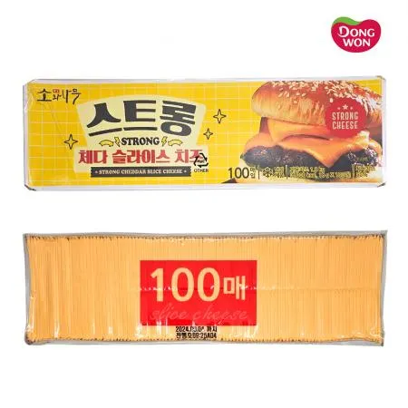 동원 스트롱 체다 슬라이스 치즈 1.8kg (18g X 100매) 이미지