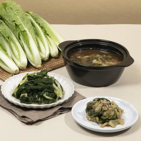 간편하게 사용하는 국내산 삶은 얼갈이 우거지 1kg x 3봉 이미지