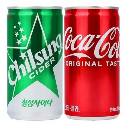 코카콜라 캔190ml 30입+롯데칠성사이다 캔190ml 30입