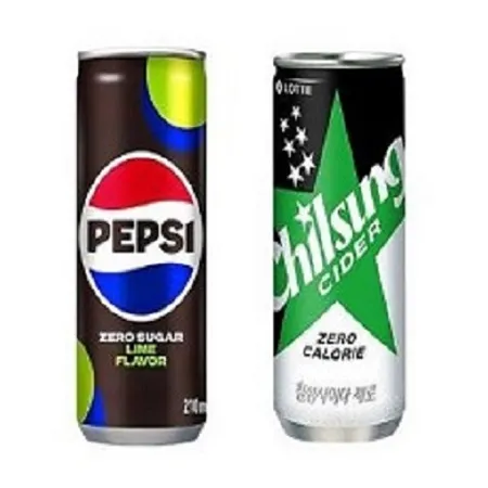 롯데칠성사이다제로 캔250ml 30입+펩시콜라제로 캔250ml 30입 이미지