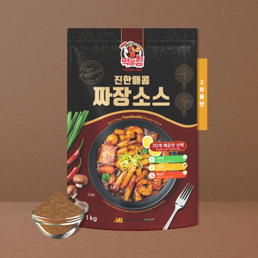 진한 짜장 떡볶이 업소용 2단계 보통맛 (얼얼 매콤맛) 1kg 14~17인분용 이미지