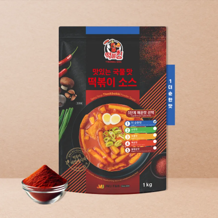 국물 떡볶이 & 라볶이 소스 업소용 1단계 더순한맛(달달 매운맛)1kg 20~25인분용 이미지