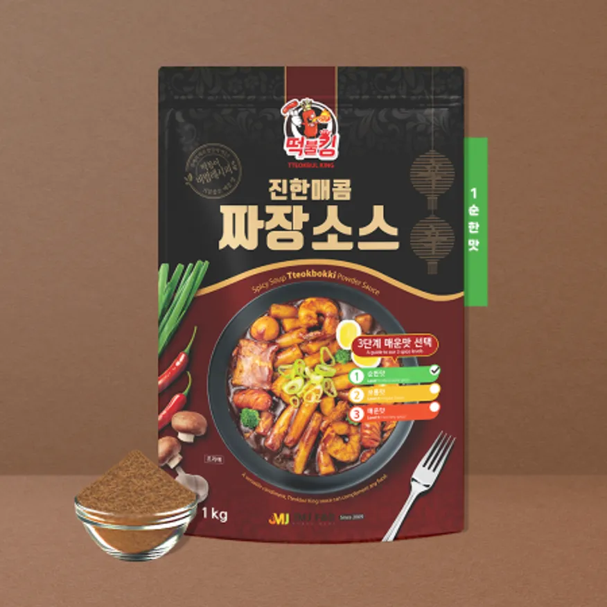 진한 짜장 떡볶이 업소용 1단계 순한맛 (진라면 맵기) 1kg 14~17인분용 이미지
