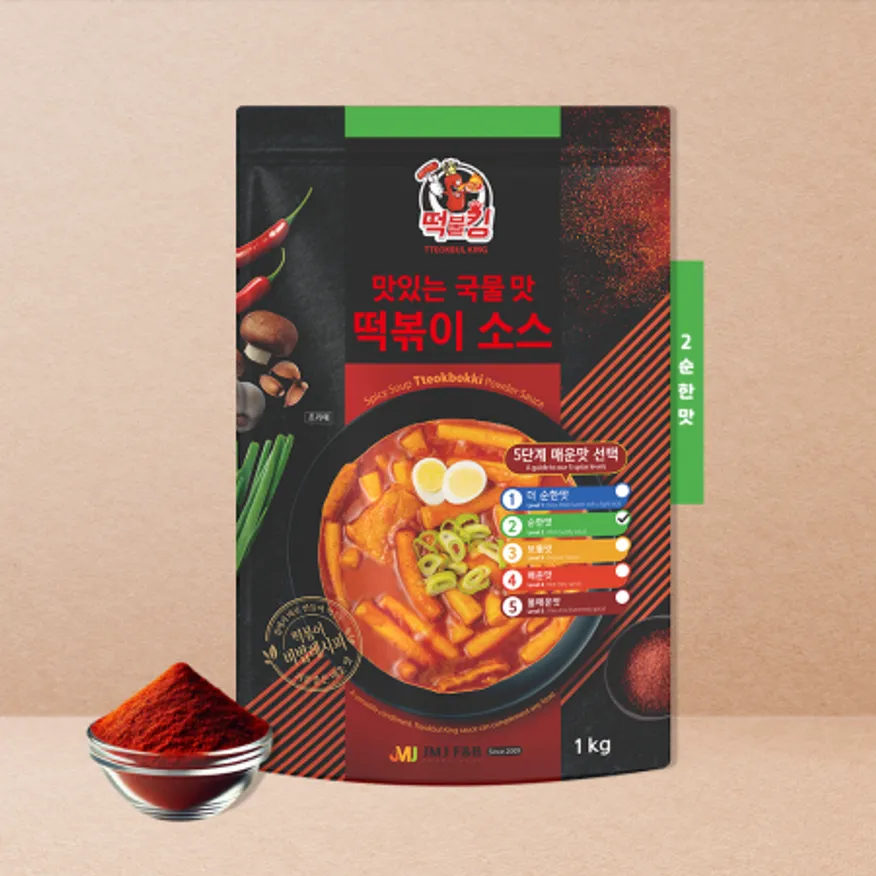 국물 떡볶이 & 라볶이 소스 업소용 2단계 순한맛(신라면 맵기)1kg 20~25인분용 이미지