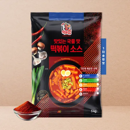 국물 떡볶이 & 라볶이 소스 업소용 1단계 더순한맛(달달 매운맛)5kg 100~120인분용