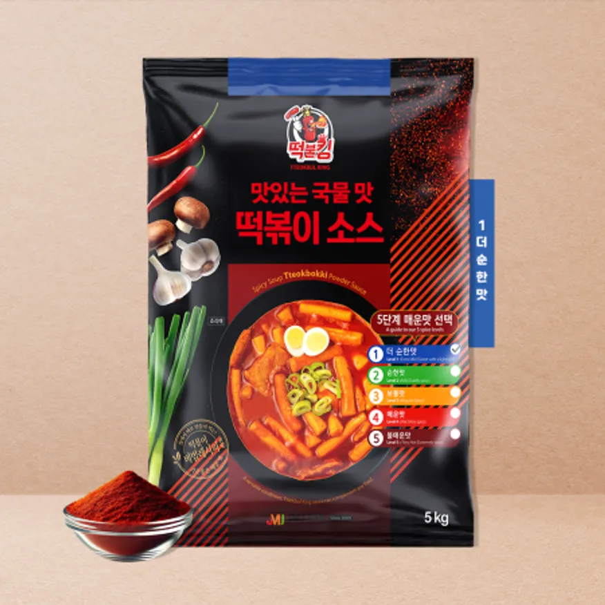국물 떡볶이 & 라볶이 소스 업소용 1단계 더순한맛(달달 매운맛)5kg 100~120인분용 이미지
