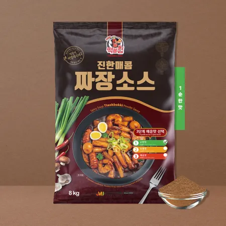 진한 짜장 떡볶이 업소용 1단계 순한맛 (진라면 맵기) 8kg 120~150인분용