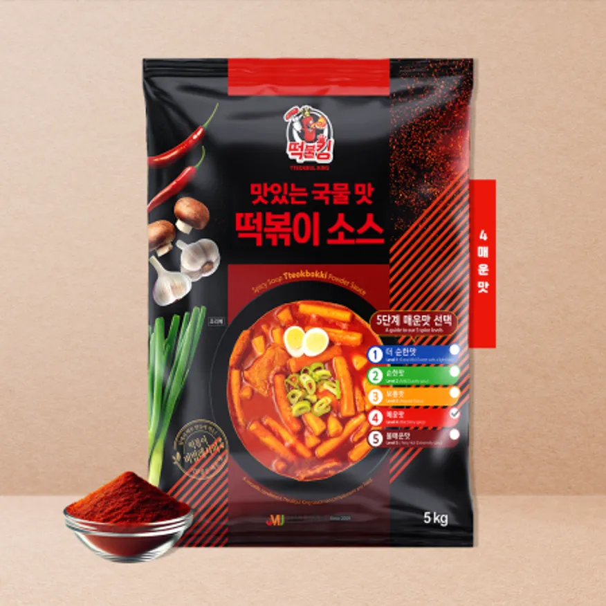 국물 떡볶이 & 라볶이 소스 업소용 4단계 매운맛(불닭면 맵기)5kg 100~120인분용 이미지