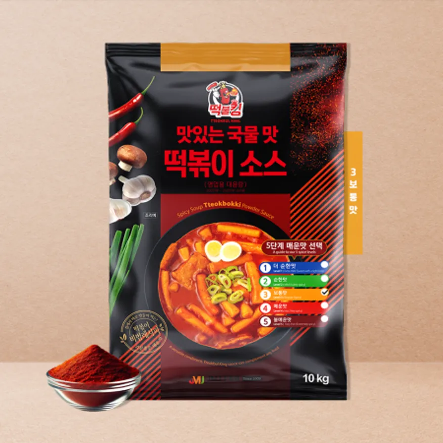 국물 떡볶이 & 라볶이 소스 업소용 3단계 보통맛(얼얼 매운맛)10kg 200~250인분용 이미지