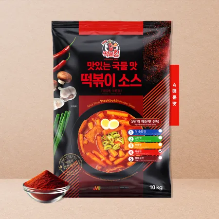 국물 떡볶이 & 라볶이 소스 업소용 4단계 매운맛(불닭면 맵기)10kg 200~250인분용