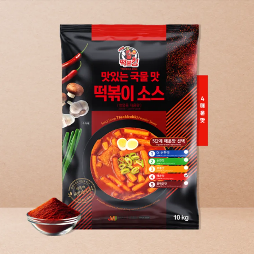 국물 떡볶이 & 라볶이 소스 업소용 4단계 매운맛(불닭면 맵기)10kg 200~250인분용 이미지