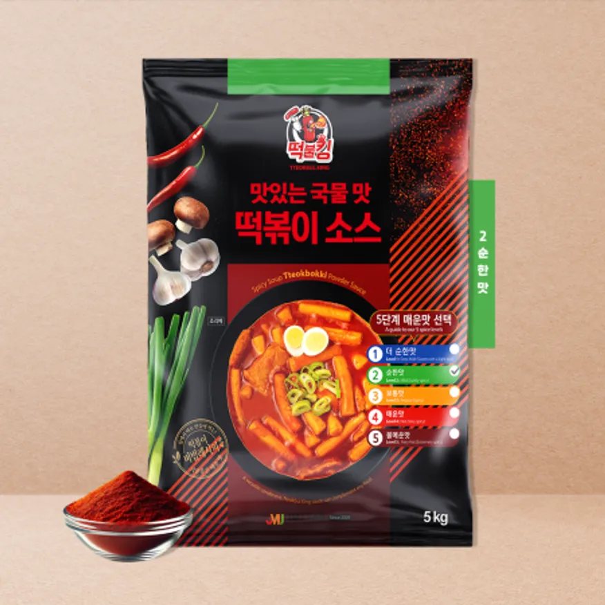 국물 떡볶이 & 라볶이 소스 업소용 2단계 순한맛(신라면 맵기)5kg 100~120인분용 이미지